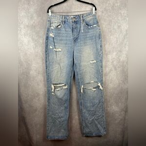 Flying Monkey Women's Distressed High Waist Dad Jeans‎ Waist 30